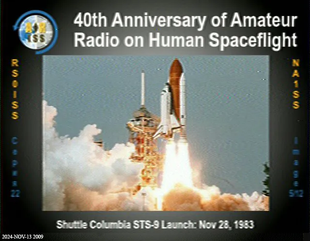 SSTV reception showing the launch of Space Shuttle Columbia on the STS-9 mission in November 1983.