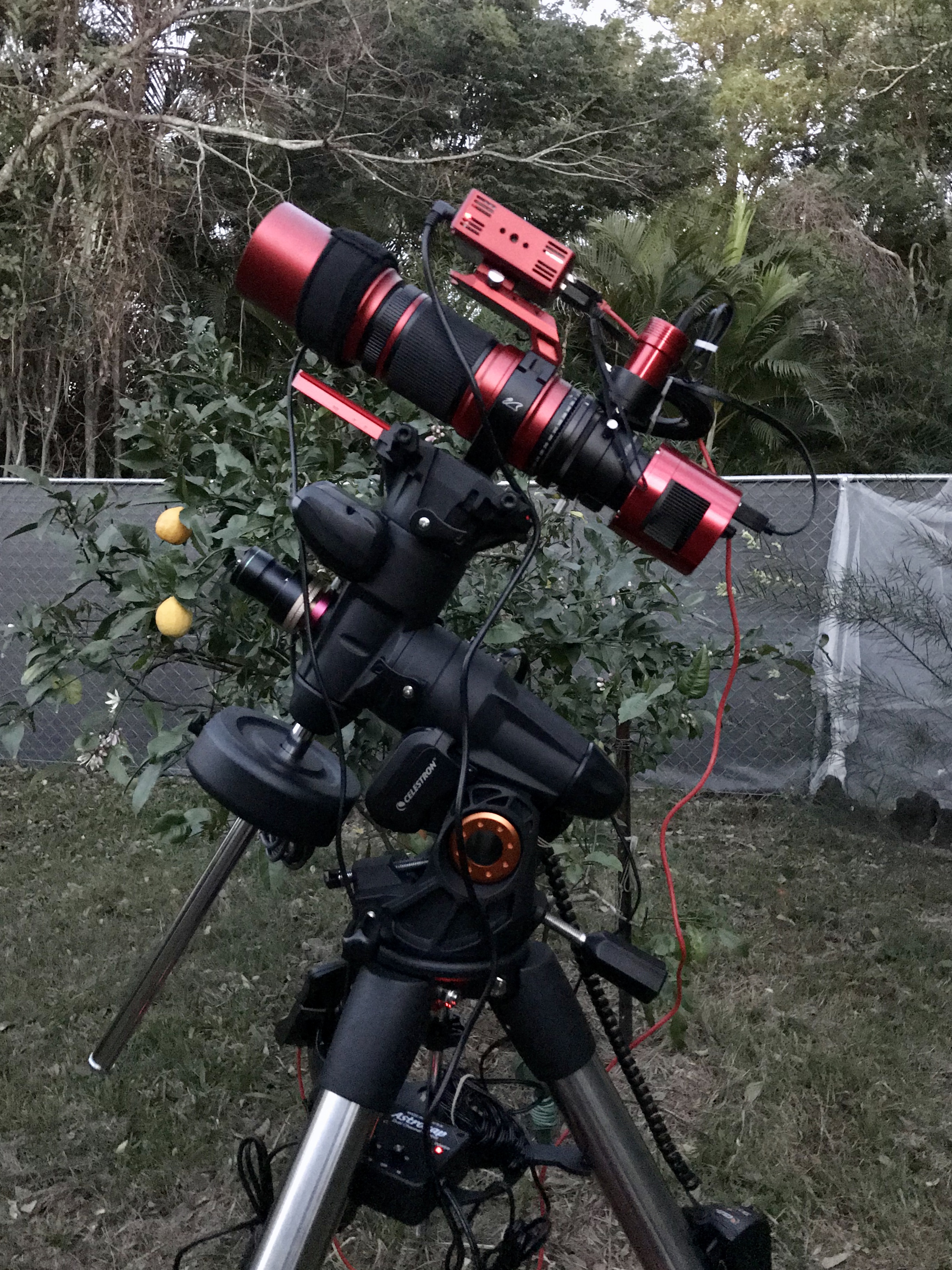 Astrophotography rig used for the Rho Ophiuchi session.