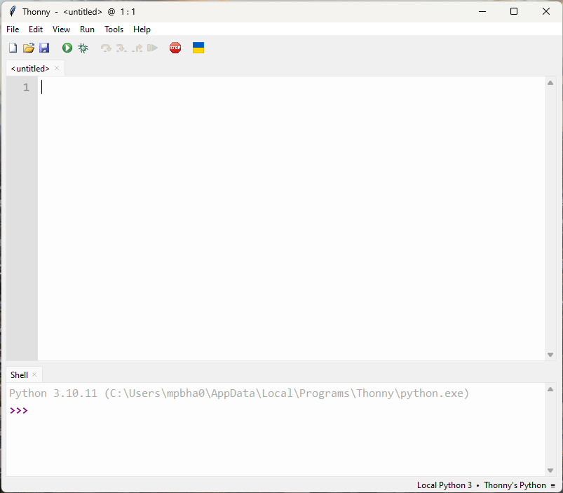 Windows: Thonny open after launching.