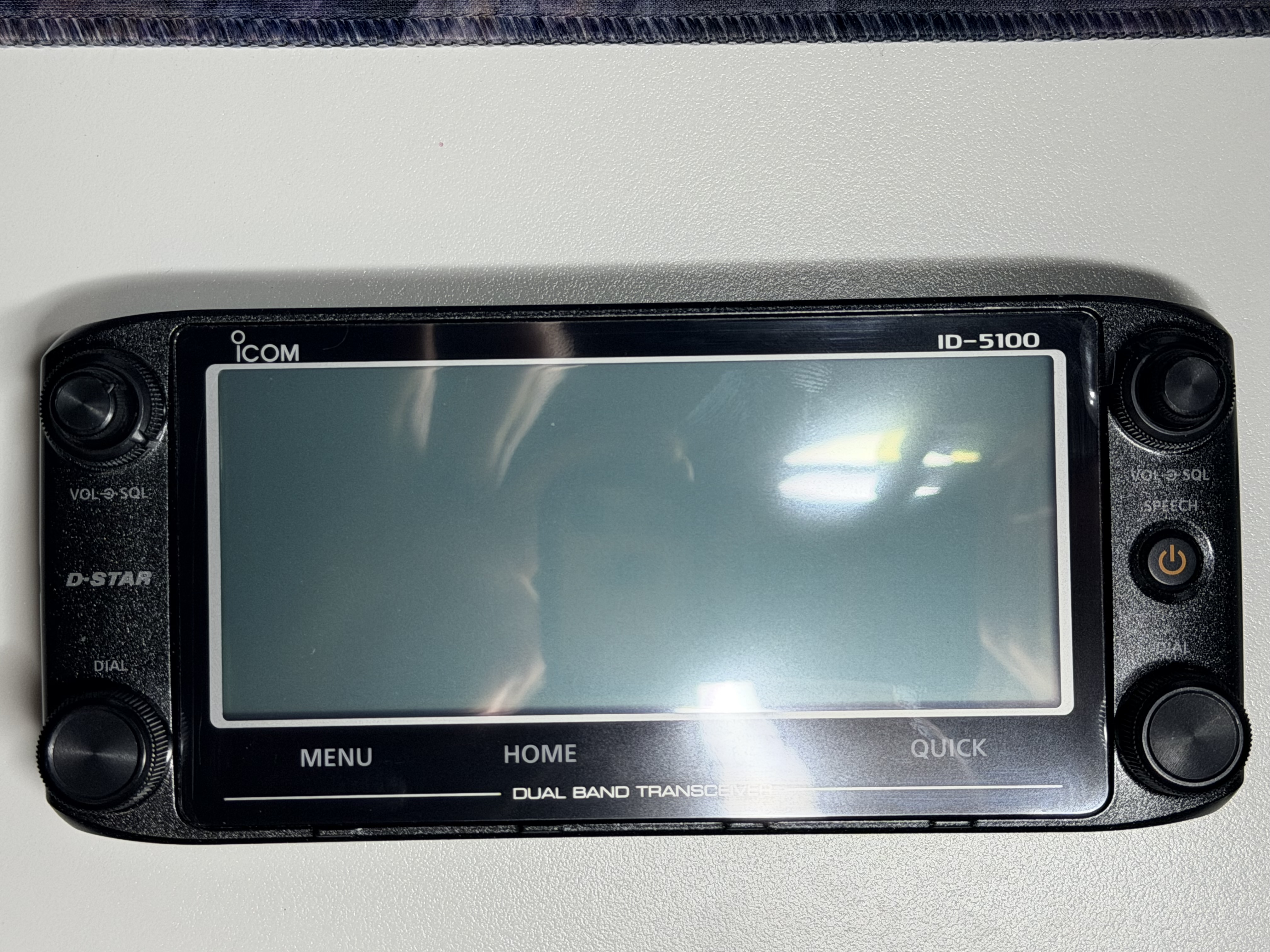 ID-5100A head unit fully reassembled externally before power-on.