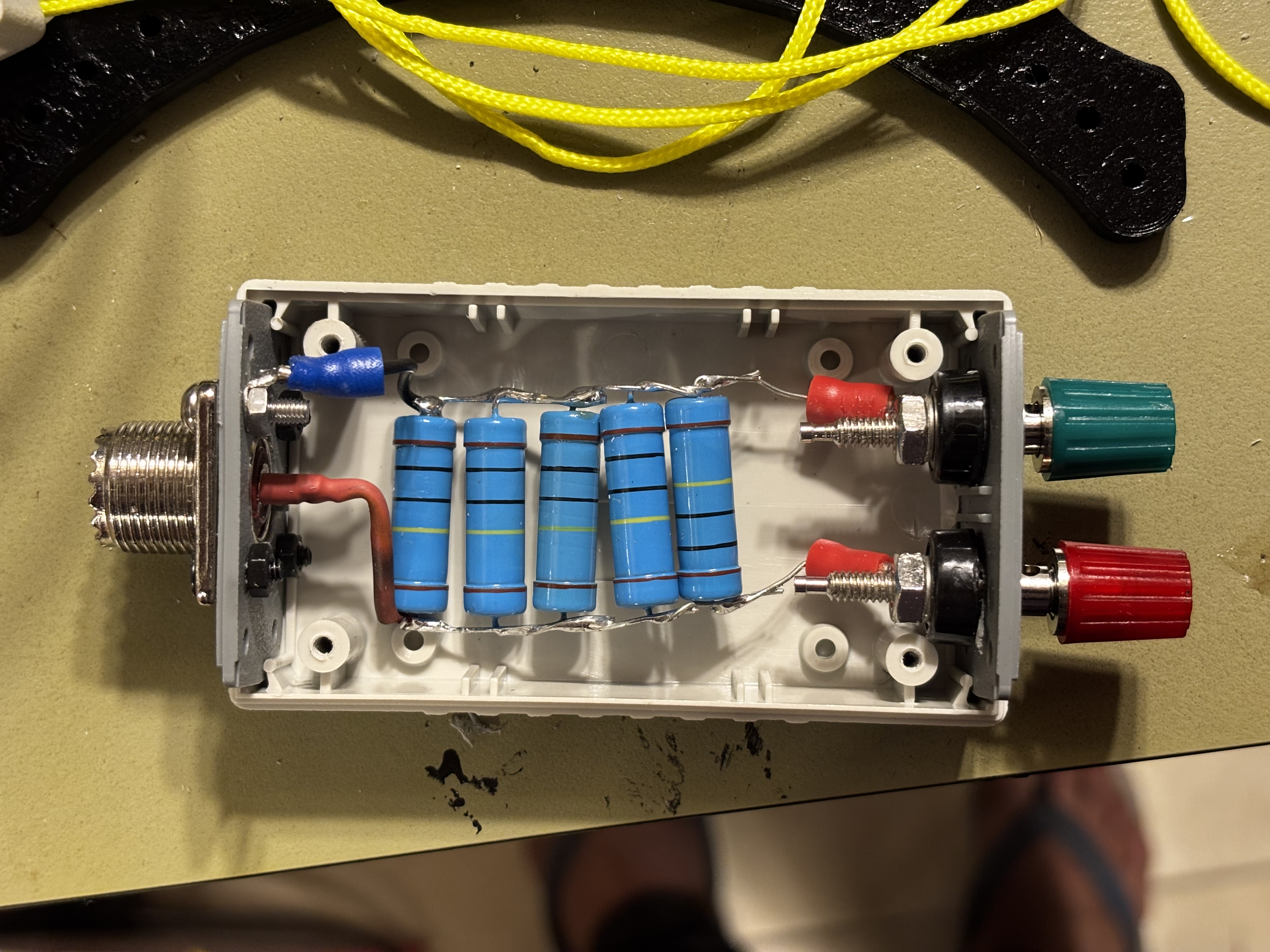Close-up of the bleed resistor array inside its enclosure