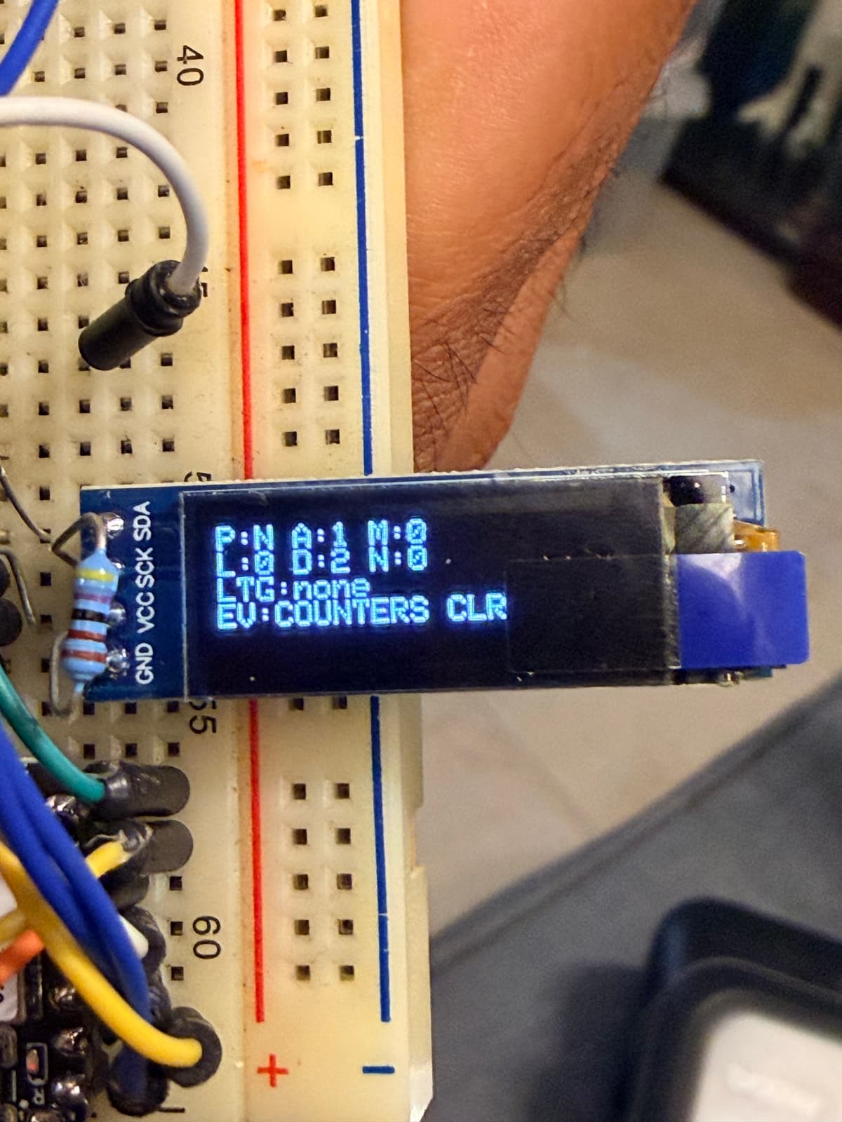 OLED status output during bench run